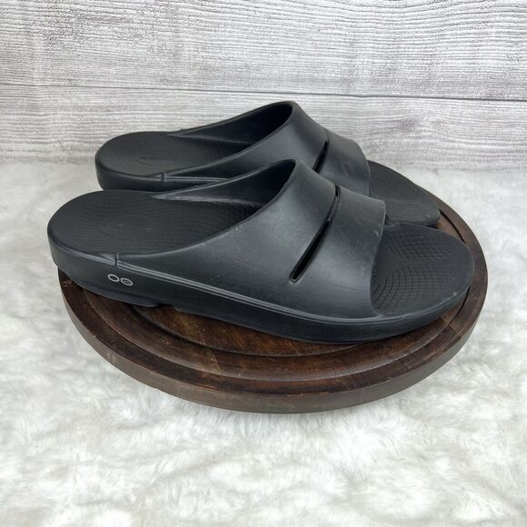 OOFOS OOahh Sport Flex Slide Recovery Sandals Black Mens Sz 11/ Women’s Sz 13 main image 9